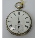 A hallmarked silver open face pocket watch,