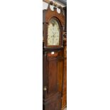 A late 18th century George Williams of Bristol longcase mahogany clock with arch painted moon dial