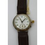 A silver cased military style wristwatch,