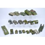 A quantity of playworn Dinky military vehicles to include several Shado IIs, a Centurion Tank,