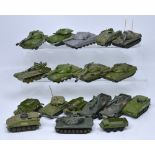 A quantity of playworn Dinky military vehicles to include predominantly Alvis Scorpions and