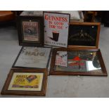 A Johnnie Walker pine framed advertising mirror, 36 x 52cm,