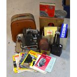 A cased Bolex Paillard M8 projector and a quantity of film and accessories,