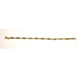 An 18ct gold oval link bracelet, approx 4.8g.