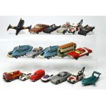 A Quantity of playworn Corgi and Dinky vehicles to include two Batmobiles,