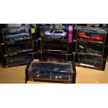 Nine boxed Maisto 1:18 scale cars and a further boxed 1:24 scale Maisto car set (10).