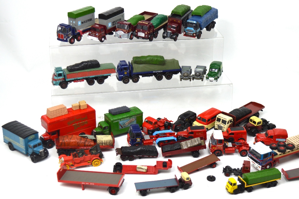 A quantity of unboxed Corgi largely haulage vehicles and accessories.