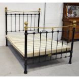 An ebonised brass 'Enchanted House' double bed, width 143cm.