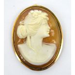 A cameo brooch/pendant in a 9ct gold frame.