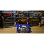 Six boxed Hot Wheels 1:18 scale cars and four further examples to include Maisto (10).