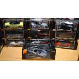 Ten boxed Maisto 1:18 scale vehicles (10).