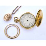 An 18ct yellow gold crown wind full hunter pocket watch,