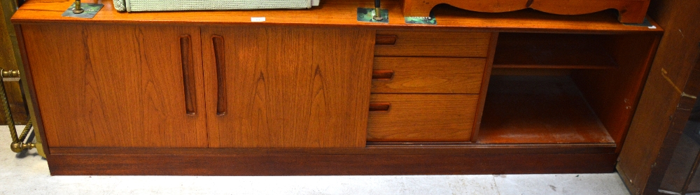 A retro G-Plan style rectangular teak sideboard, width 184cm.