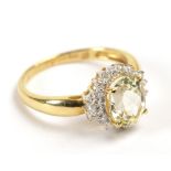 A 9ct yellow gold floral set dress ring, size P 1/2, approx 3.1g.