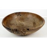 A large 18th/19th century rustic sycamore dairy bowl, diameter 51cm.