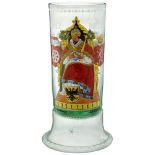 Kurfürstenbecher Wohl Fritz Heckert, Petersdorf um 1900. Grünstichiges, mundgeblasenes Glas.