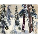 Christ Martin Alfred 1900 Langenbruck - 1979 Mallorca "Wintertag im Baselbieter Jura". Aquarell