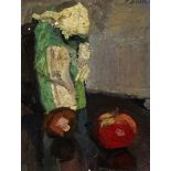 Barth Paul Basilius 1881 - 1955 Basel "Stilleben mit Papiertüte und Obst". Oel auf Leinwand. Oben