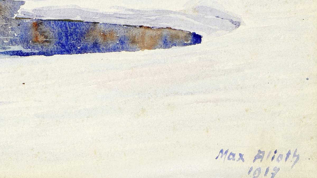 Alioth Max 1883 - 1968 Basel "Engadiner Wintertag". Aquarell auf Büttenpapier. Signiert, datiert - Image 2 of 2