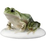 Wasserfrosch Rosenthal Selb um 1930. Entwurf Dorothea Moldenhauer. Porzellan mit mehrfarbiger