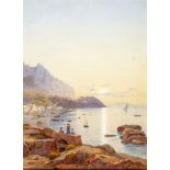 Corrodi Salomon 1810 Fehraltdorf - 1892 Como "Capri - Marina Grande". Aquarell auf Büttenpapier.