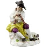 Schäfer Meissen Mitte 20. Jh. Polychrom staffierte Porzellanfigur. Im Stand gemarkt. Höhe 8.8 cm