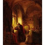 van Haanen Georg Gillis 1807 Utrecht - 1879 Bilsen "Lesender in seiner Studierstube". Oel auf