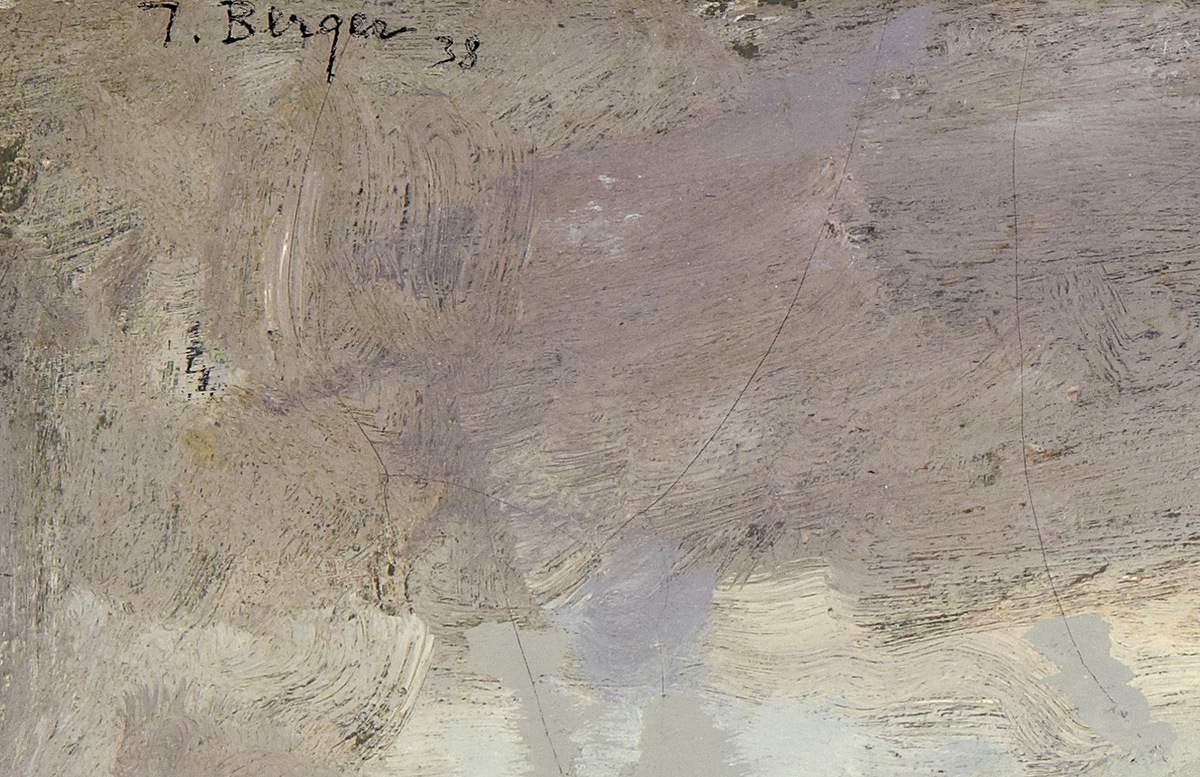 Berger J. Westschweizer Schule 20. Jh. "Lac Léman". Oel auf Leinwand. Oben links signiert, datiert - Image 2 of 3