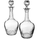 Paar Wein-Karaffen Um 1900. Farbloses Kristallglas mit Zierschliff. Höhe je 29 cm