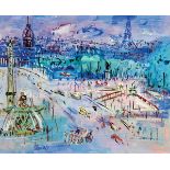 Dufy Jean 1888 Le Havre - 1964 Boussay "Place de la Concorde". Oel auf Leinwand. Unten links