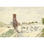 Harpignies Henri-Joseph 1819 Valenciennes - 1916 St. Privé "Rome - Palatin". Aquarell auf