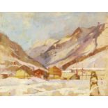 Gerard Maud Belgische Künstlerin, 20. Jh. "Zermatt". Oel auf Malkarton. Verso signiert. Datiert