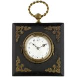 Wiener Reiseuhr Um 1820. Auf der Werkplatine signiert "Luinchel à Vienne". Ebonisiertes