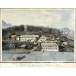 Gurnigelbad "Vue des Bains du Gourniguel dans le Canton de Berne". Kolorierte, 1779 datierte