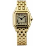 Damenuhr "Cartier" "Cartier Santos Demoiselle". Gehäuse und originales Gliederarmband aus Gelbgold