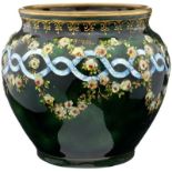 Email-Ziervase Limoges Anfang 20. Jh. Signiert Jules Sarlandie (1874-1936). Kupfer mit