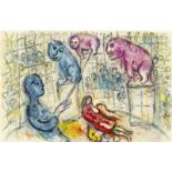 Chagall Marc 1887 Witebsk - 1985 Vence "Le dompteur, la dompteuse et les lions". Farblithografie.
