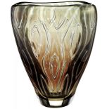 Vase "Ariel" Orrefors um 1960. Entwurf Edvin Öhrström. Farbloses Glas mit Luftblasendekor und