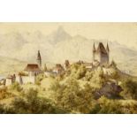 Thun Um 1880. Aquarell. Unsigniert. Leicht stockfleckig. Gerahmt. Bildmasse 39 cm × 58 cm