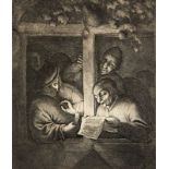 van Ostade Adriaen-Jansz 1610 - 1685 Harlem NL "Die Sänger im Fenster". Radierung. Am Bildrand