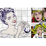 Lichtenstein Roy 1923 New York "Serie von 3 Farbdrucken". "Vicky", "Woman in Bath" und "maybe girl's