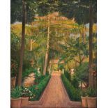 JULIO VILA Y PRADES (Valencia, 1873  Barcelona, 1930) El Jardín Óleo/Lienzo. firmado: J. Vila