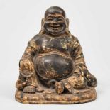 "Buda de la Felicidad" Figura China realizado en bronce. Trabajo Chino, Finales del Siglo XIX - XX