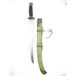 A late 19th or early 20th Century Chinese Sword, 46.5cm double fullered blade, characteristic