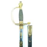 A 1796 Pattern Infantry Officer's sword, 82cm fullered blade decorated with crowned GR cypher, Royal