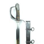 An Italian Model 1860 cavalry Trooper's sword, 89cm fullered blade stamped with the maker's name and