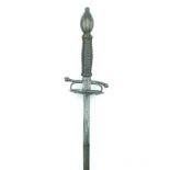 A 17th Century Italian Duelling Rapier, 85cm slender and tapering two-stage diamond section blade,