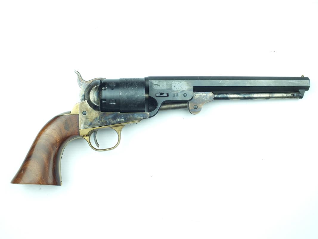 A deactivated .44cal six-shot Italian Black Powder Navy model percussion revolver, 7.5inch sighted