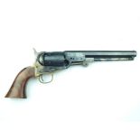 A deactivated .44cal six-shot Italian Black Powder Navy model percussion revolver, 7.5inch sighted