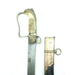 A Georgian Infantry Officer's sabre, 77.5cm curved blade with traces of etched decoration,